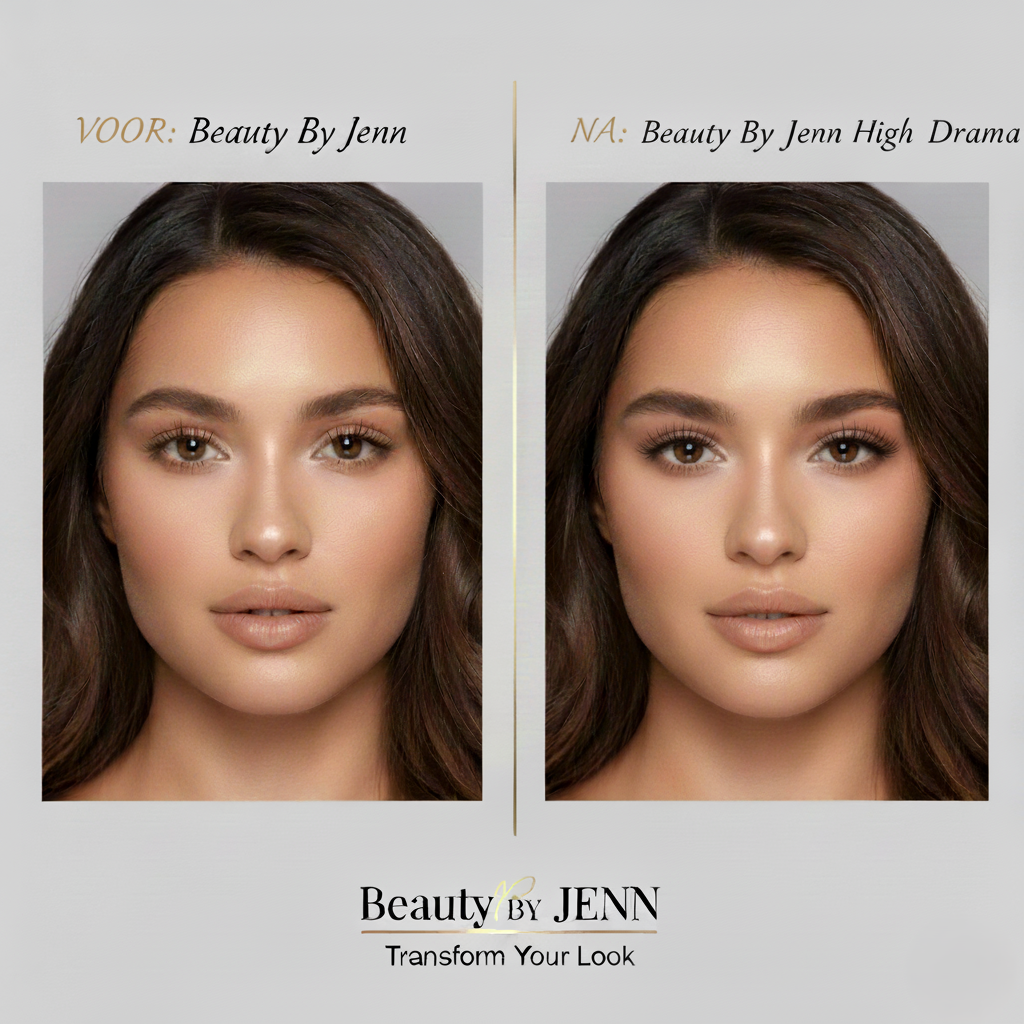 Voor en na resultaat van ogen met de Maximum Drama DIY wimperextensions voor een spectaculaire, lange wimperlook